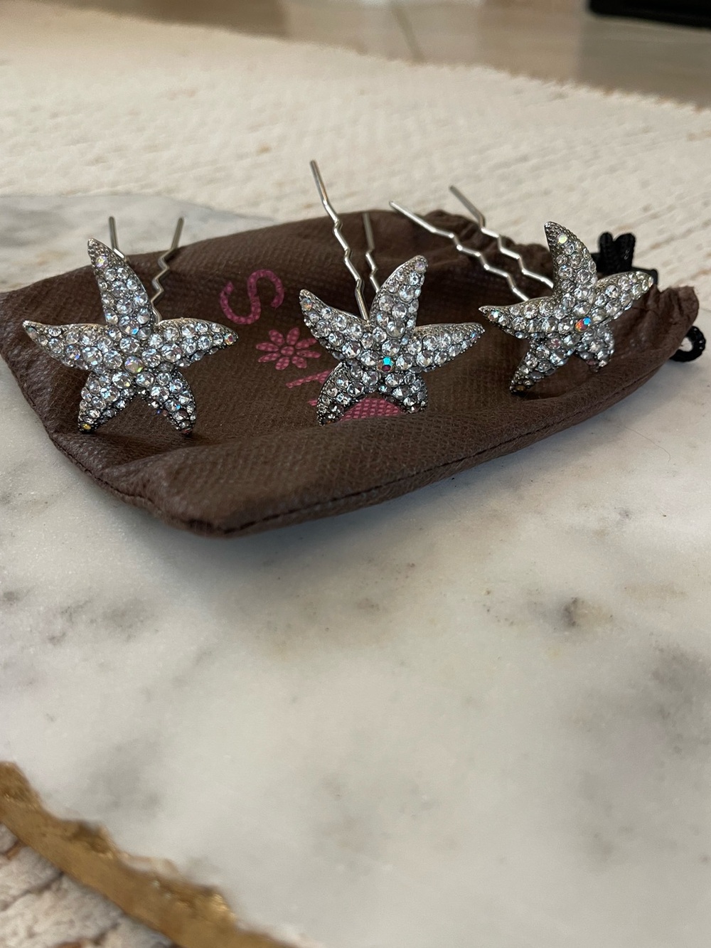New set of 3 Soho Style starfish hair pins